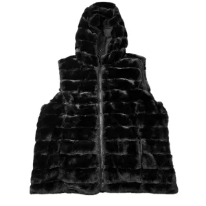 Black Vest Faux Fur & Sherpa By Be Boundless, Size: Xl