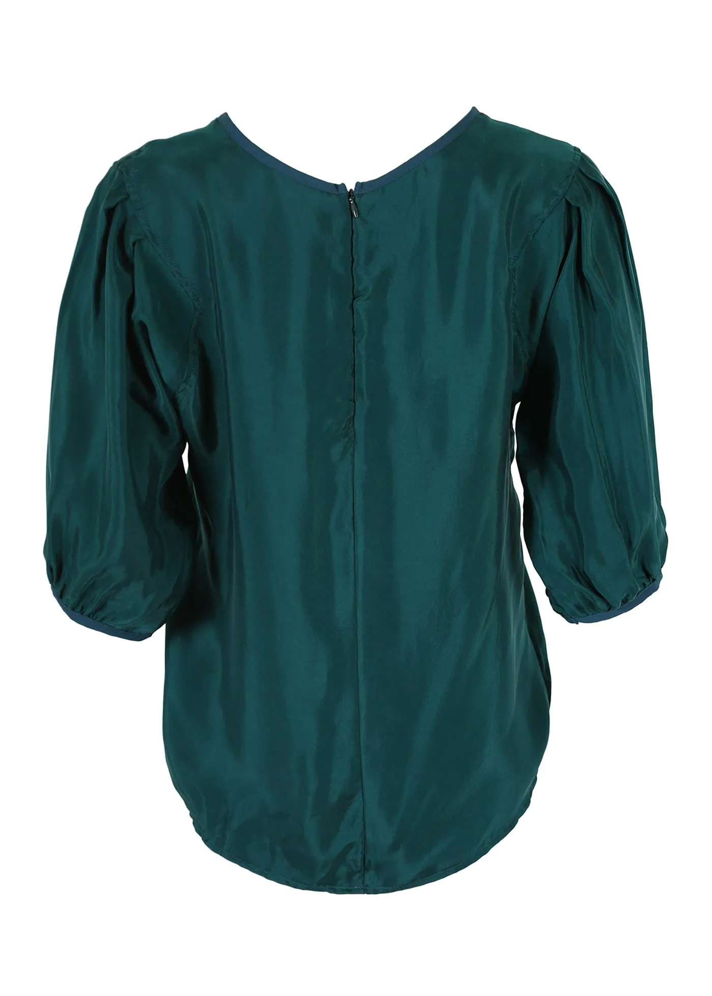 Bordeaux Blouse Teal in Cupro Twill