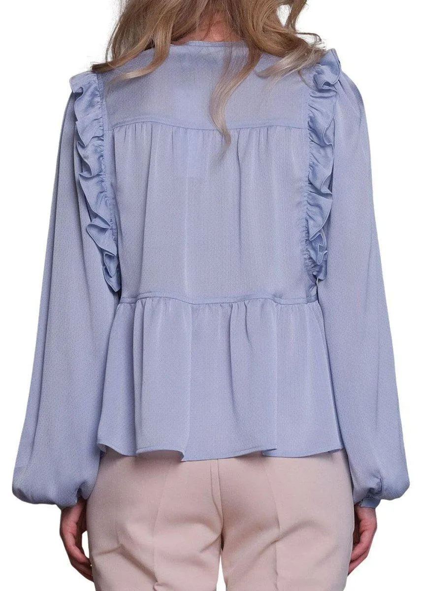 Celia Solid Blouse - Light Blue