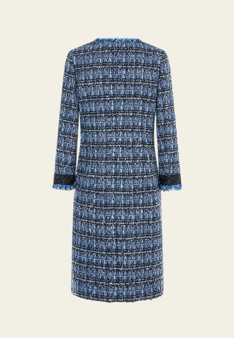 Checker Tweed Maxi Coat