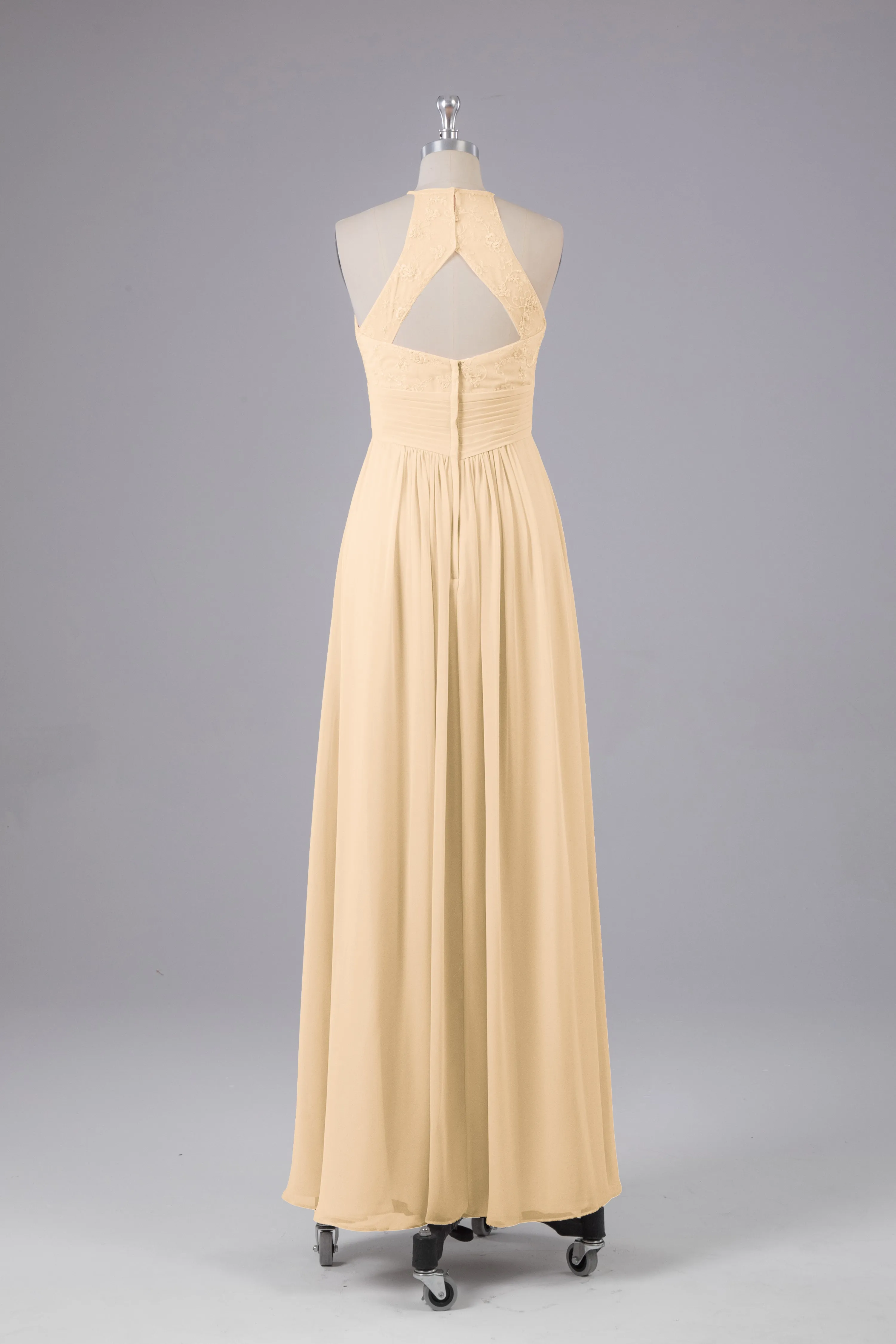 Elegant Halter Keyhole Chiffon Bridesmaid Dresses