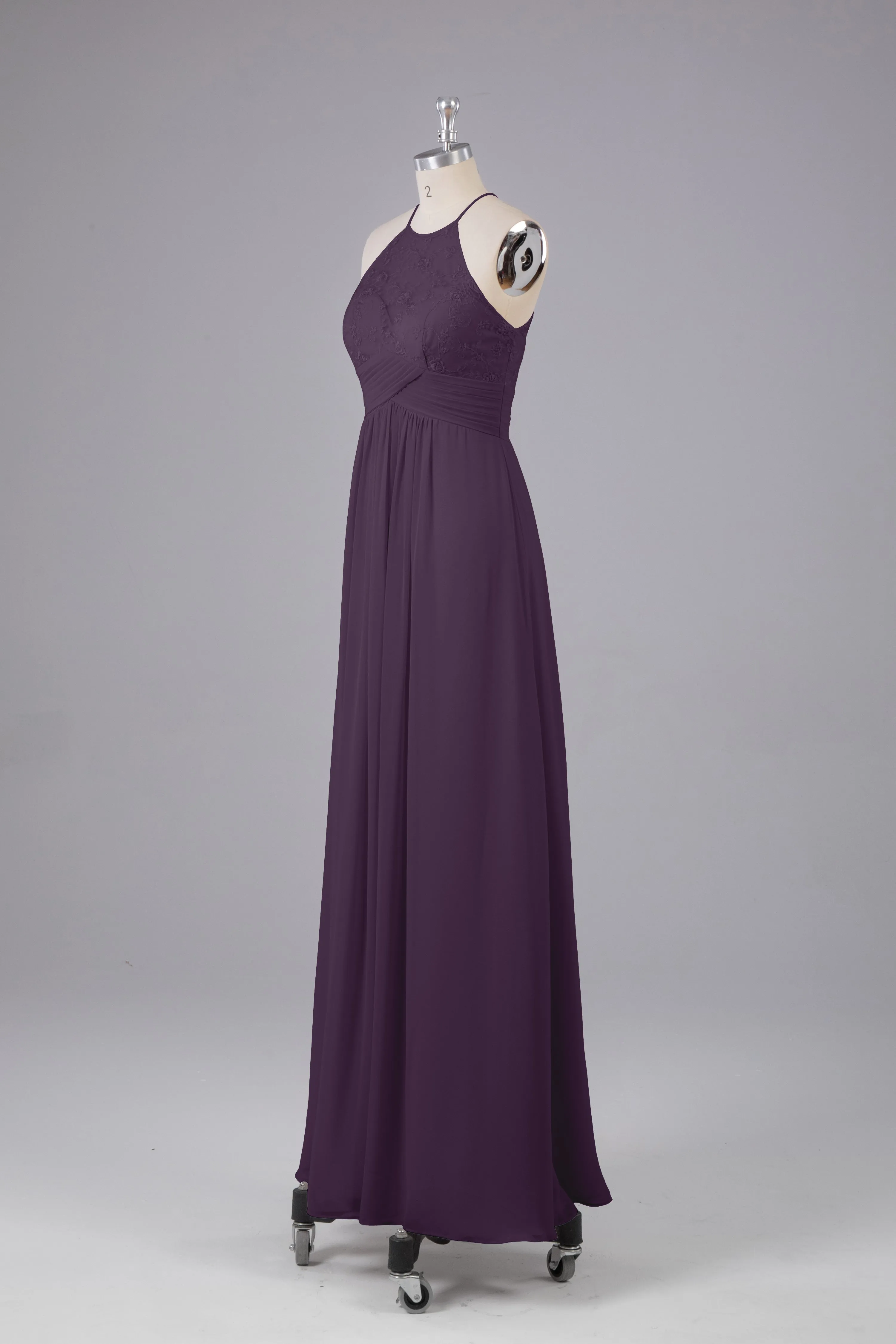 Elegant Halter Keyhole Chiffon Bridesmaid Dresses