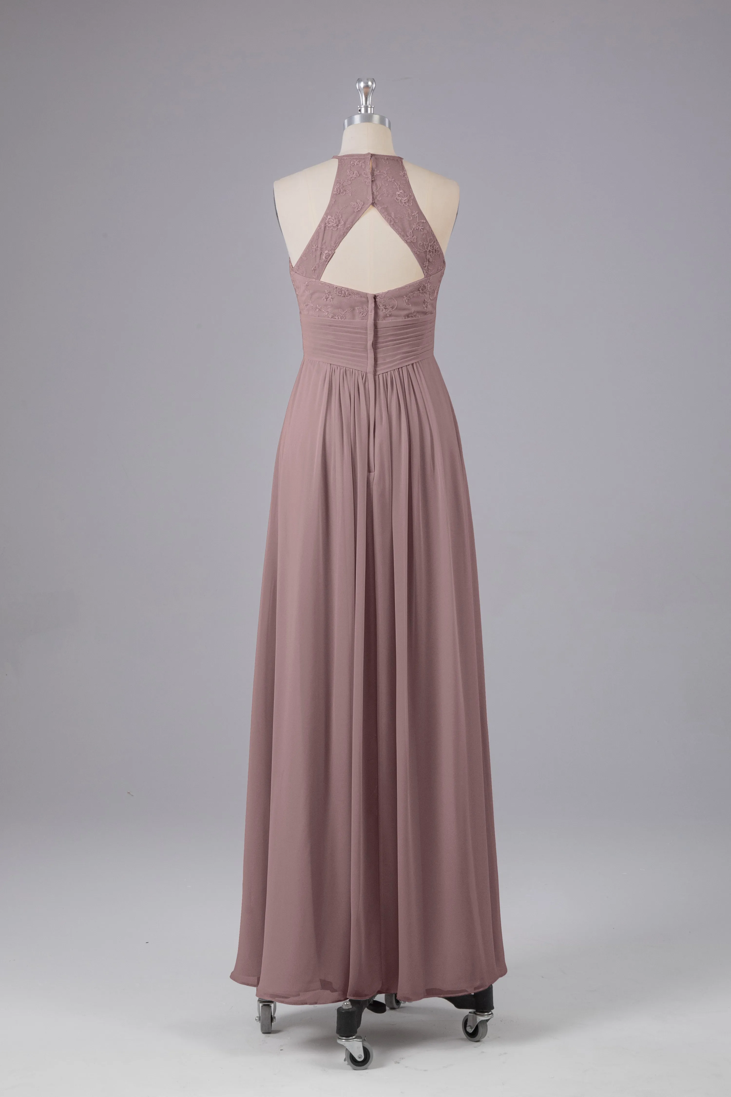 Elegant Halter Keyhole Chiffon Bridesmaid Dresses