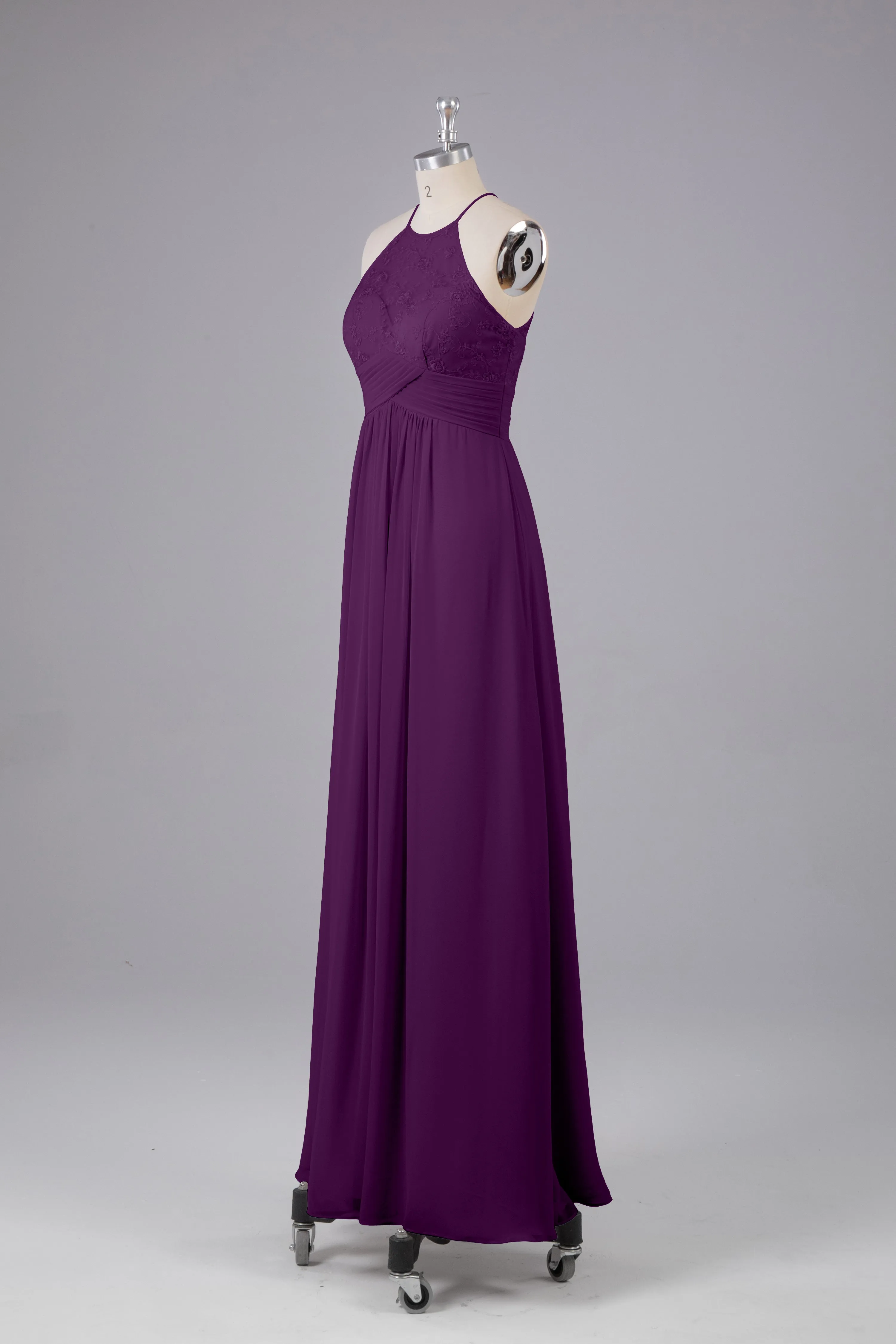 Elegant Halter Keyhole Chiffon Bridesmaid Dresses