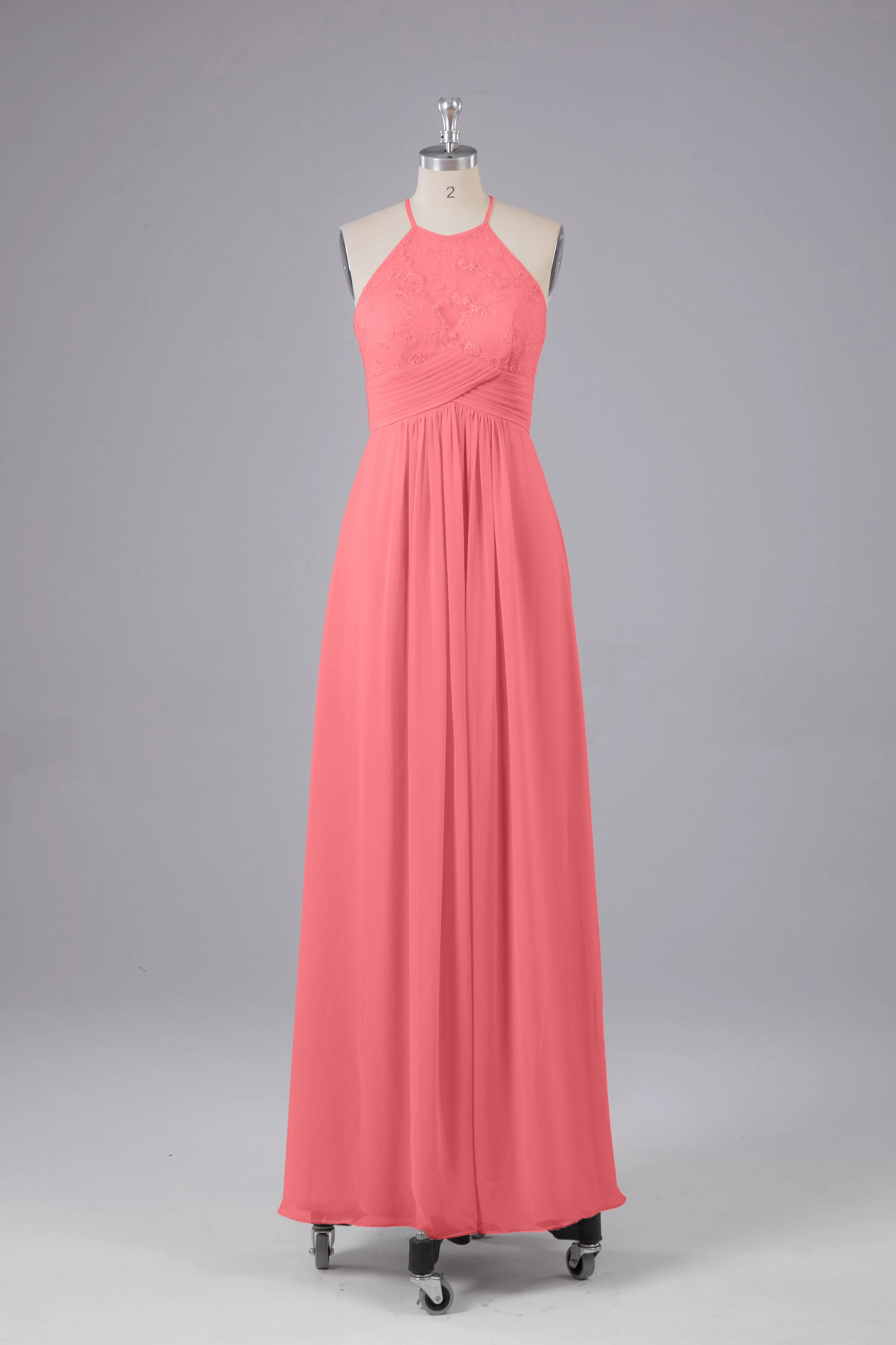 Elegant Halter Keyhole Chiffon Bridesmaid Dresses