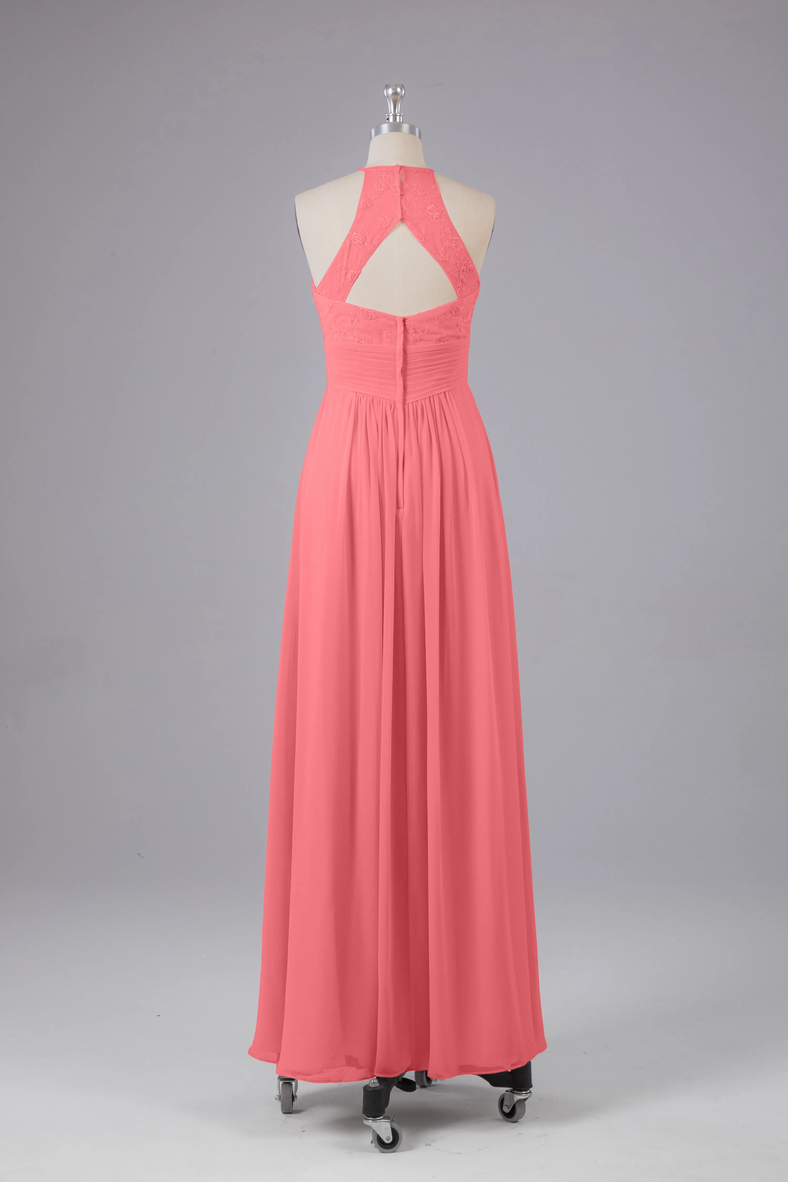 Elegant Halter Keyhole Chiffon Bridesmaid Dresses