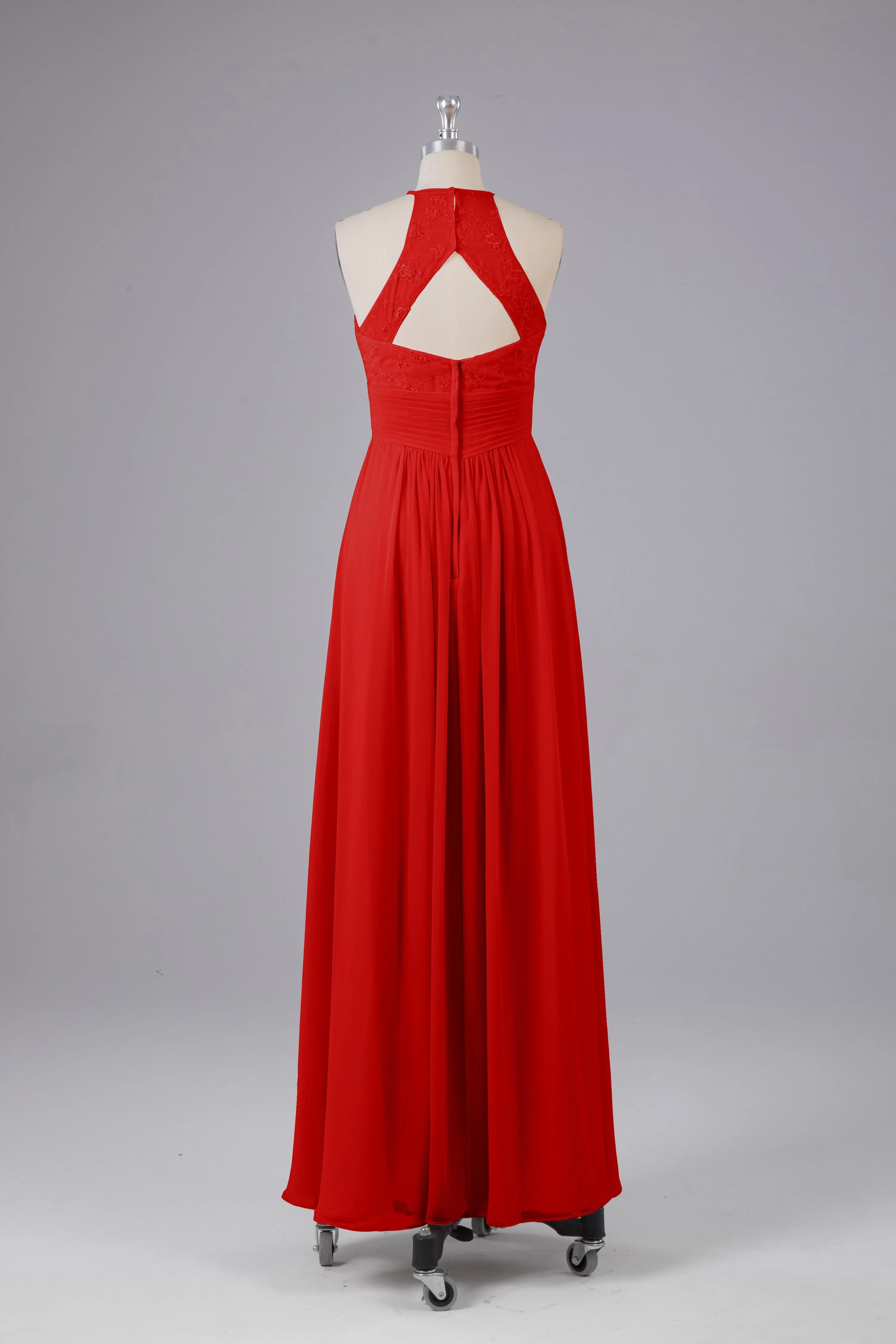 Elegant Halter Keyhole Chiffon Bridesmaid Dresses