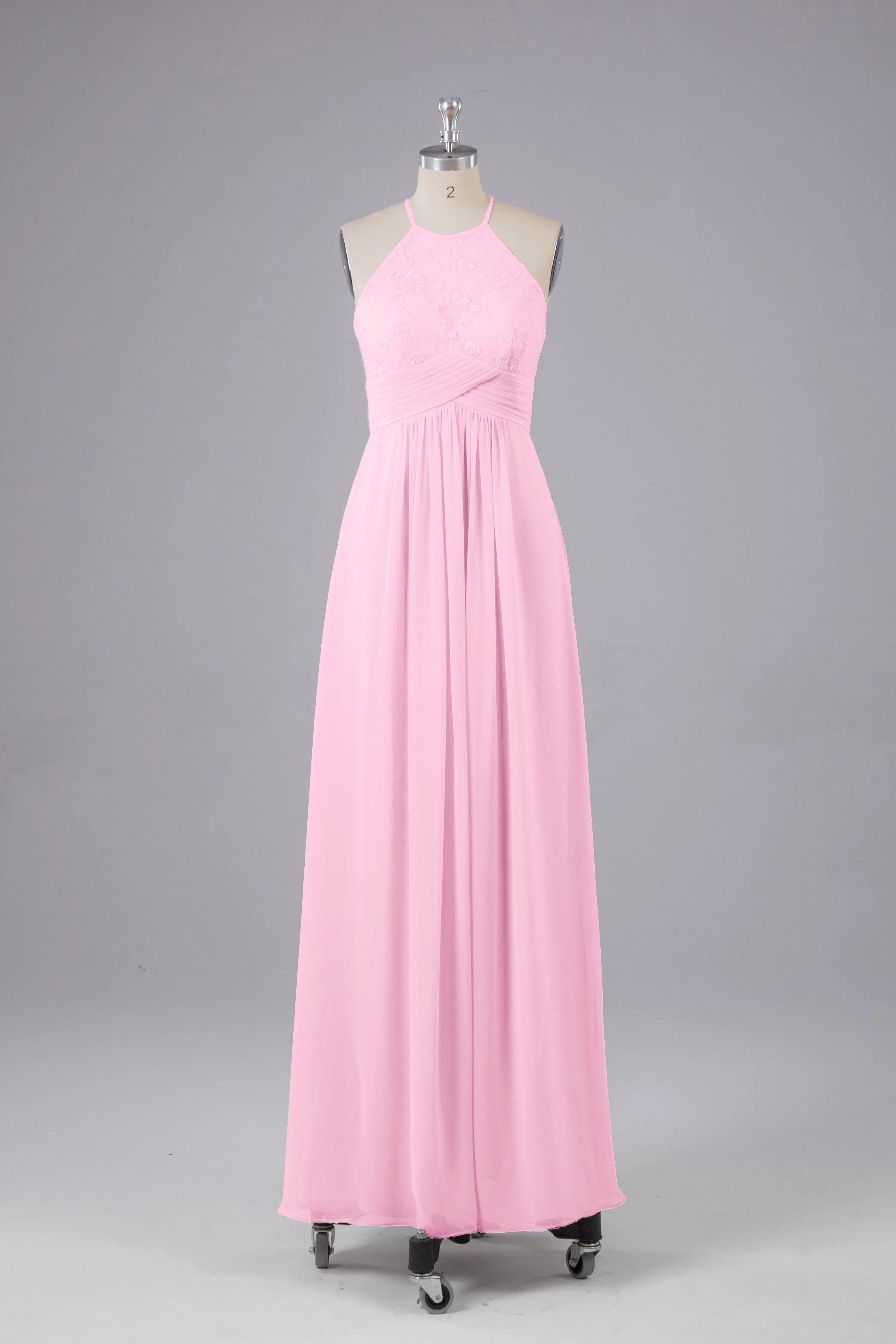 Elegant Halter Keyhole Chiffon Bridesmaid Dresses