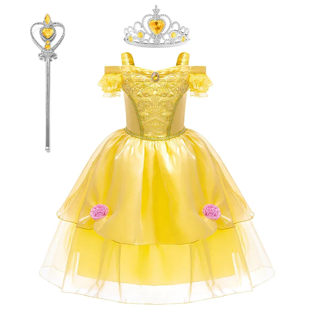 Elegant Vintage Yellow Princess Dresses