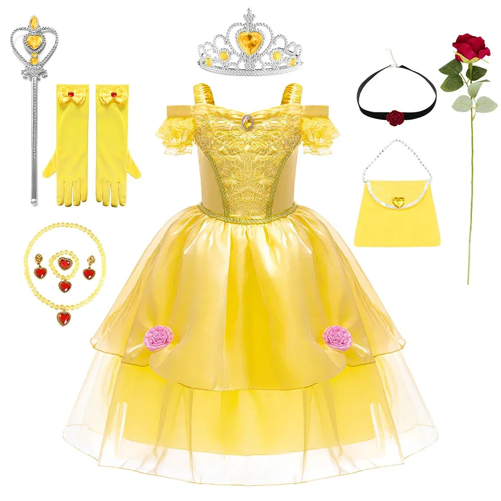 Elegant Vintage Yellow Princess Dresses