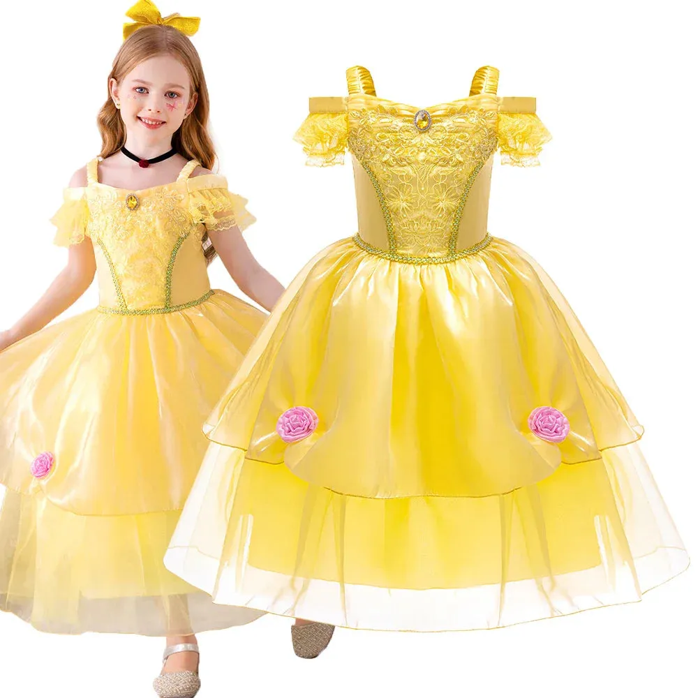 Elegant Vintage Yellow Princess Dresses