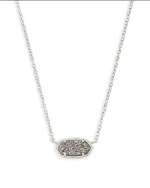 Elisa Pendant Necklace in Platinum Drusy