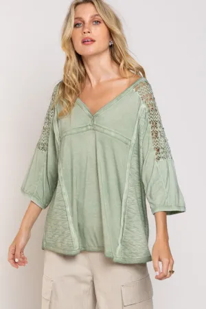 Feminine Boho Crochet Sleeve Top *Online Only*