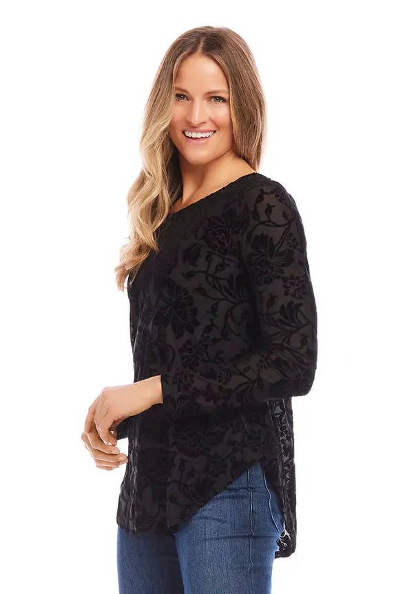 Karen Kane Velvet Burnout Top