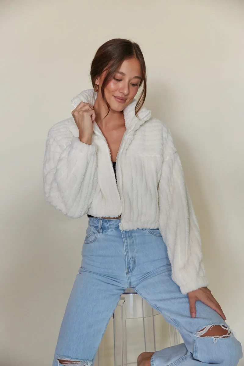 Madison Cropped Plush Jacket