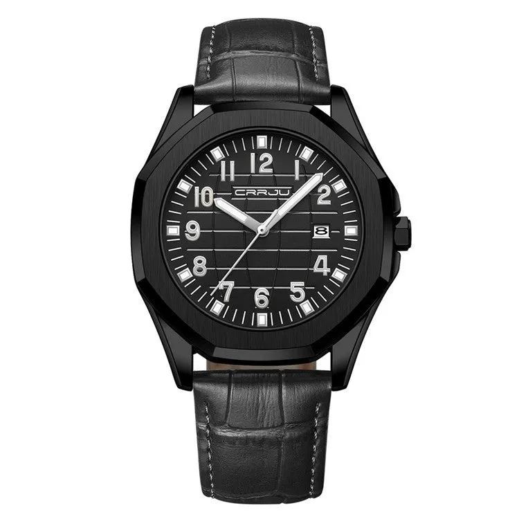 Men's Minimalist Leather Strap Watch