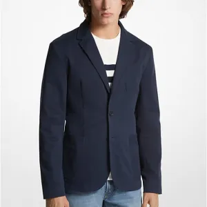 Michael Kors Stretch Cotton Twill Blazer, Navy