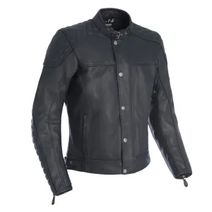 Oxford Hampton Men's Motorcycle Riding Leather Jacket Black