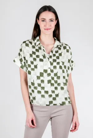 Painterly Checker Shirt, Foliage