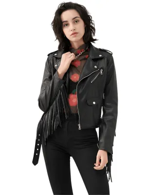 Women's Fringe Leather Jacket